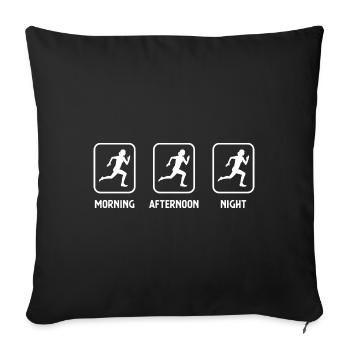 Morning Night and Running 1 - (3) - Sofa pillowcase 17,3'' x 17,3'' (45 x 45 cm) - black - Front