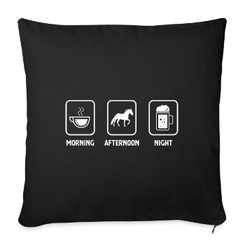 Matin, après-midi, nuit et cheval - (2) - Housse de coussin décorative 45 x 45 cm - noir - Devant