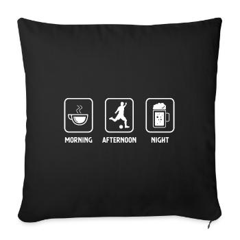 Tomorrow Afternoon Night and Football 1 - (2) - Sofa pillowcase 17,3'' x 17,3'' (45 x 45 cm) - black - Front