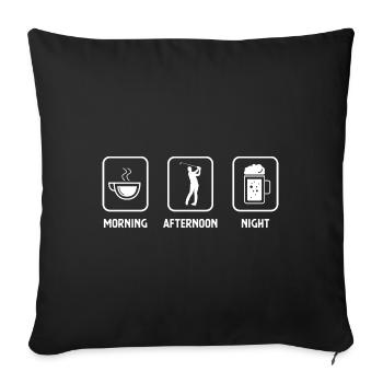 Matin, après-midi, nuit et golf - (2) - Housse de coussin décorative 45 x 45 cm - noir - Devant