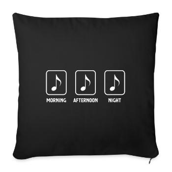 Morning, afternoon, night and music - (3) - Sofa pillowcase 17,3'' x 17,3'' (45 x 45 cm) - black - Front
