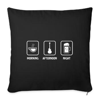 Morning, Afternoon, Night and Guitar - (2) - Sofa pillowcase 17,3'' x 17,3'' (45 x 45 cm) - black - Front