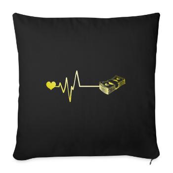 Money Heartbeat - Sofa pillowcase 17,3'' x 17,3'' (45 x 45 cm) - black - Front