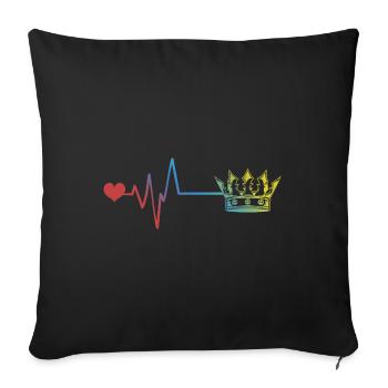 Crown Royal Pulse Heartbeat - Sofa pillowcase 17,3'' x 17,3'' (45 x 45 cm) - black - Front