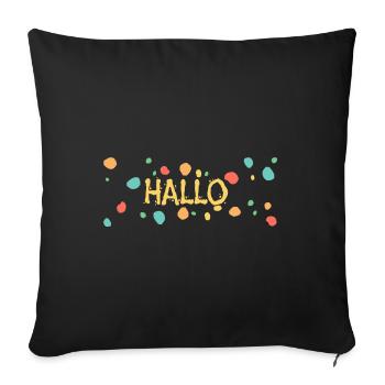 Hallo - Sofakissenbezug 45 x 45 cm - Schwarz - Vorne