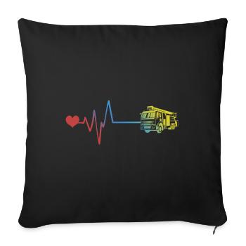 Camion de pompiers Pompiers Puls - Housse de coussin décorative 45 x 45 cm - noir - Devant