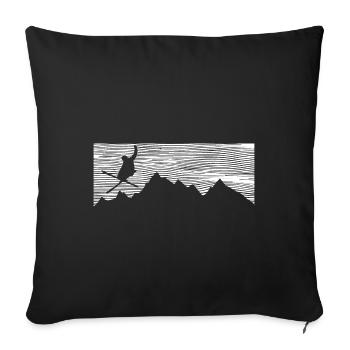 Mountain - Skiing - (5) - Sofa pillowcase 17,3'' x 17,3'' (45 x 45 cm) - black - Front