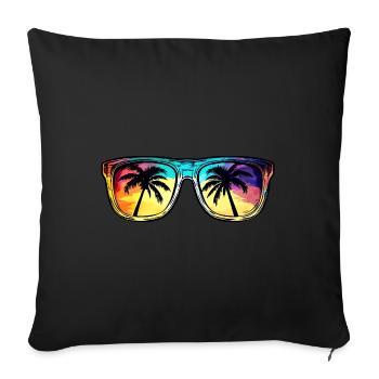 Lunettes de soleil Palmier Symbole - Housse de coussin décorative 45 x 45 cm - noir - Devant