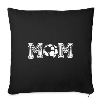 Maillot de maman de football - Housse de coussin décorative 45 x 45 cm - noir - Devant