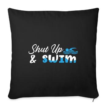 Swimmers Swimming 50 meters track Breaststroke - Sofa pillowcase 17,3'' x 17,3'' (45 x 45 cm) - black - Front