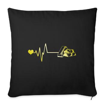 Impulsion d’or Coeur Amour - Housse de coussin décorative 45 x 45 cm - noir - Devant