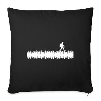 Sound Waves - Hiking - (2) - Sofa pillowcase 17,3'' x 17,3'' (45 x 45 cm) - black - Front