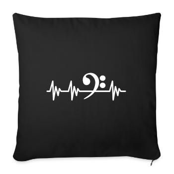 Battement de cœur des basses - Housse de coussin décorative 45 x 45 cm - noir - Devant