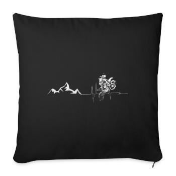 Heartbeat - Montagne - Montagne - Montagne - (4) - Housse de coussin décorative 45 x 45 cm - noir - Devant