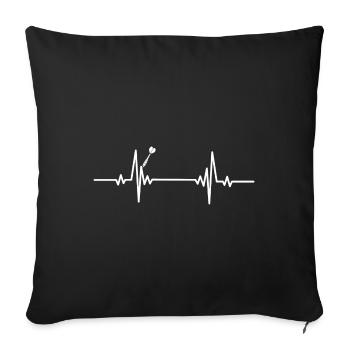 Heartbeat fallende Dartnadel - Sofakissenbezug 45 x 45 cm - Schwarz - Vorne