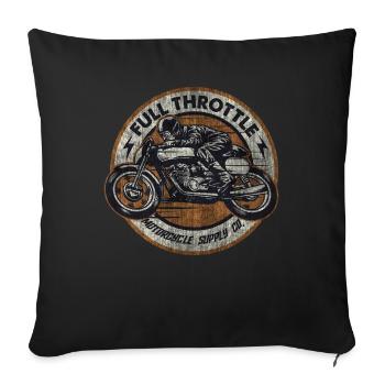 SSD Full Throttle retro racer - Biker Design used - Sofakissenbezug 45 x 45 cm - Schwarz - Vorne