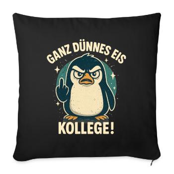 Good morning very thin saying penguin - Sofa pillowcase 17,3'' x 17,3'' (45 x 45 cm) - black - Front