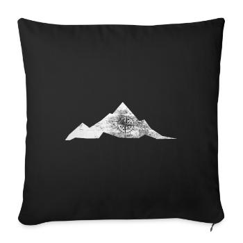 Kompass - Berg - (7) - Sofakissenbezug 45 x 45 cm - Schwarz - Vorne