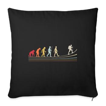 Évolution de l’homme du singe à l’alpiniste - Housse de coussin décorative 45 x 45 cm - noir - Devant