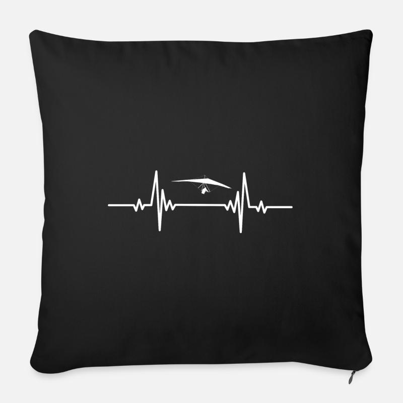 Centre de glisse Heartbeat - Housse de coussin décorative 45 x 45 cm - noir