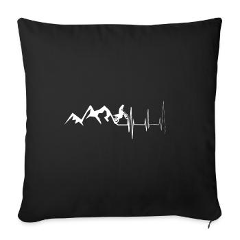 Heartbeat - Montagne - Montagne - Montagne - (4) - Housse de coussin décorative 45 x 45 cm - noir - Devant