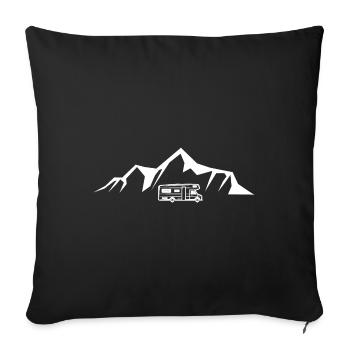 Mountain - Camping Van - (8) - Sofa pillowcase 17,3'' x 17,3'' (45 x 45 cm) - black - Front