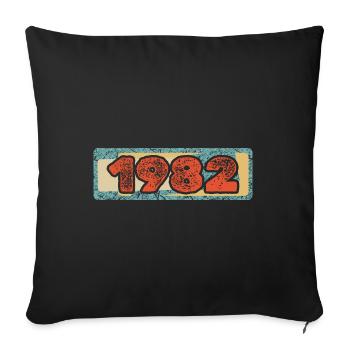 Year 1982 - Sofa pillowcase 17,3'' x 17,3'' (45 x 45 cm) - black - Front