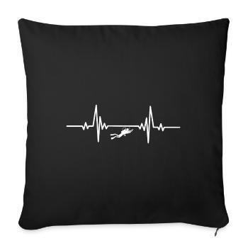 Heartbeat Diving - Sofa pillowcase 17,3'' x 17,3'' (45 x 45 cm) - black - Front
