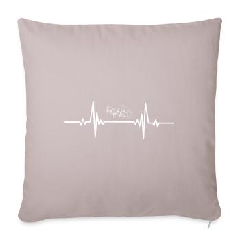Heartbeat Flying Sheet Music - Sofa pillowcase 17,3'' x 17,3'' (45 x 45 cm) - light taupe - Front