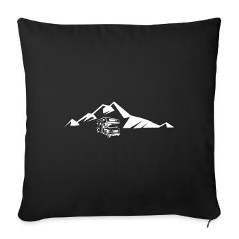 Berg - Campingwagen - (4) - Sofakissenbezug 45 x 45 cm - Schwarz - Vorne