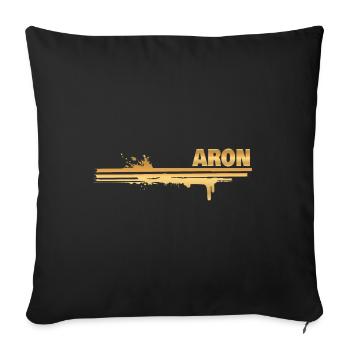 Gift for Aron - Sofa pillowcase 17,3'' x 17,3'' (45 x 45 cm) - black - Front