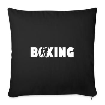 Boxe Boxe Arts martiaux Roi Anneau Boxer Rocky - Housse de coussin décorative 45 x 45 cm - noir - Devant