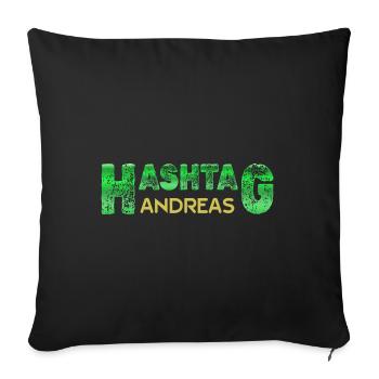 Prénom Andreas - Housse de coussin décorative 45 x 45 cm - noir - Devant