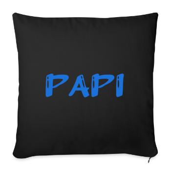 PAPI. PAPY. FÊTE DES PÈRES. BONNE FÊTE PAPY - Housse de coussin décorative 45 x 45 cm - noir - Devant