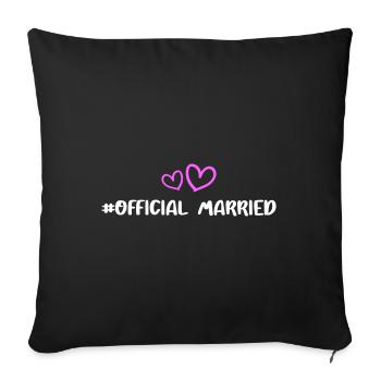 Married Hochzeit Herz - Sofakissenbezug 45 x 45 cm - Schwarz - Vorne