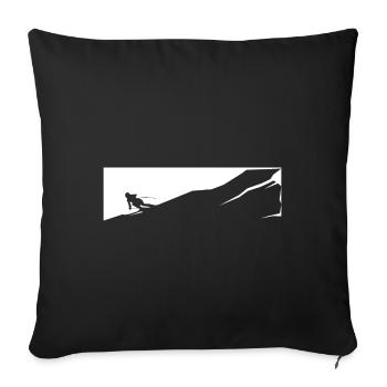 Skiing - (20) - Sofa pillowcase 17,3'' x 17,3'' (45 x 45 cm) - black - Front
