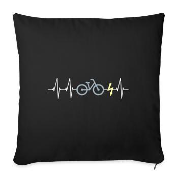 E-Bike Heartbeat - Sofa pillowcase 17,3'' x 17,3'' (45 x 45 cm) - black - Front