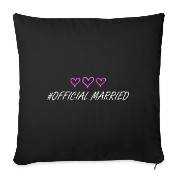 Married Hochzeit herzchen - Sofakissenbezug 45 x 45 cm - Schwarz - Vorne