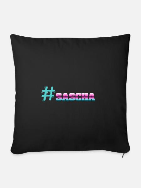 Hashtag Sascha - Sofakissenbezug 45 x 45 cm - Schwarz