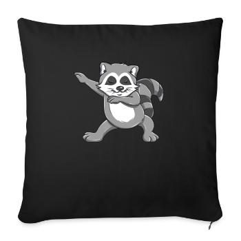 Drôle Dabbing Racoon graphic - Cadeau parfait pour Racoon - Housse de coussin décorative 45 x 45 cm - noir - Devant