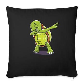 Funny dabbing turtle design perfect gift for men - Sofa pillowcase 17,3'' x 17,3'' (45 x 45 cm) - black - Front