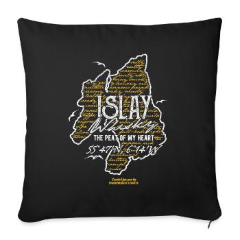 Whisky Islay Saying Peat Of My Heart - Sofa pillowcase 17,3'' x 17,3'' (45 x 45 cm) - black - Front