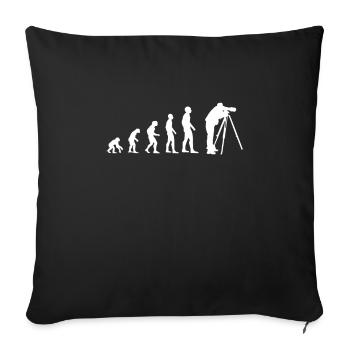 Telescope Camera Evolution of Man Photographer - Sofa pillowcase 17,3'' x 17,3'' (45 x 45 cm) - black - Front