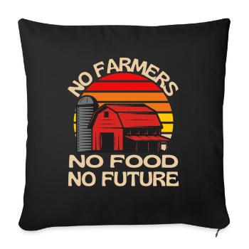 Pas d'agriculteurs Pas de nourriture Pas d'avenir - Housse de coussin décorative 45 x 45 cm - noir - Devant