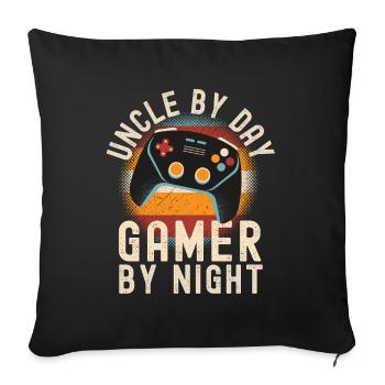Oncle By Day Gamer de nuit - Housse de coussin décorative 45 x 45 cm - noir - Devant