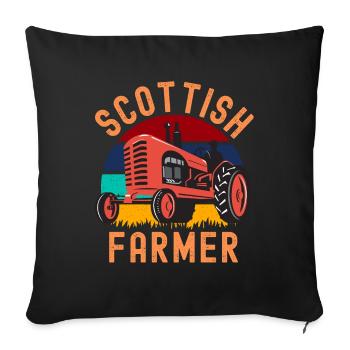 Scottish Farmer On Tractor - Sofa pillowcase 17,3'' x 17,3'' (45 x 45 cm) - black - Front