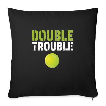 Double Trouble Tennis Team Match - Sofa pillowcase 17,3'' x 17,3'' (45 x 45 cm) - black - Front
