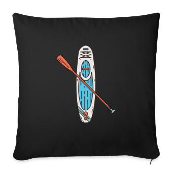SUP Stand Up Paddle Board Standup Paddeling - Sofakissenbezug 45 x 45 cm - Schwarz - Vorne
