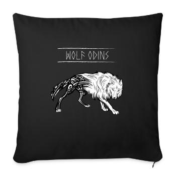 Wolf Odins Wikinger Walhalla Odin - Sofakissenbezug 45 x 45 cm - Schwarz - Vorne