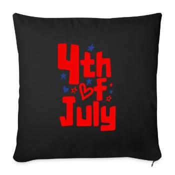 4th of July USA Celebration 1776 Stars - Sofa pillowcase 17,3'' x 17,3'' (45 x 45 cm) - black - Front